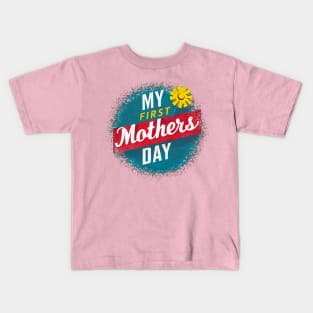 My first mothers day vintage fun print shirt 2 Kids T-Shirt